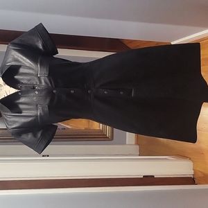 BCBGMAXAZRIA Stephana Daux Leather Shirt Dress.